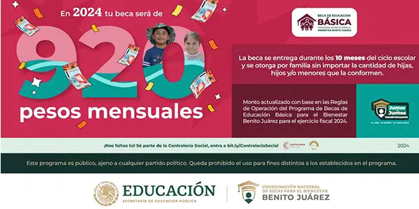 aumento de becas benito juárez 2024 primaria